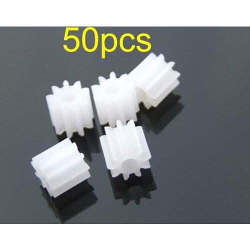 50Pcs 92A Spindle Gear 9T Single Layer Gear Inner Diameter 2MM Plastic Motor Gear DIY Model Accessories Assembly Parts