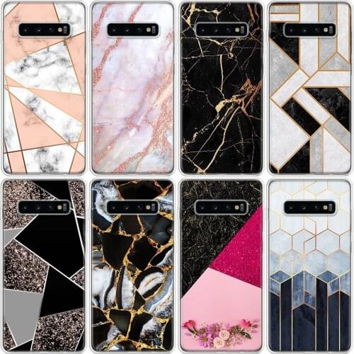 Geometric Marble Ring Holder Phone Case For Samsung Galaxy A51 A71 A50 A70 A90 A10S A20S A20E A21 A30 A40 A41 A01 M30S A6 A7 A8
