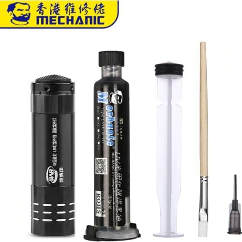MECHANIC Black UV Curable Solder Mask Ink For PCB Circuit Board Protect Soldering Paste Flux Oil