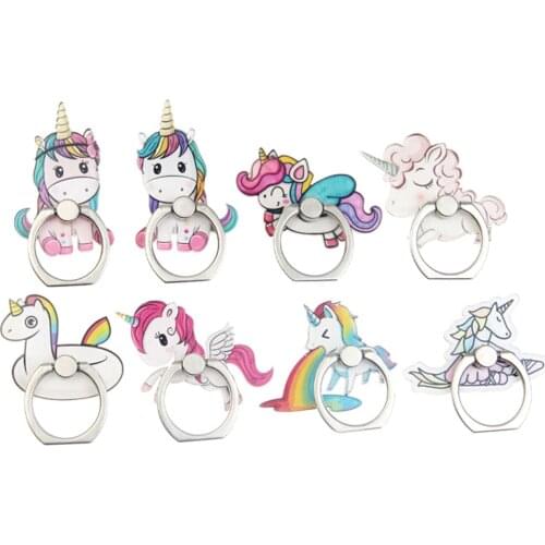 Rainbow Unicorn Mobile Phone Stand Holder Finger Ring Mobile Smartphone Holder Stand For IPhone Xiaomi Huawei All Phone