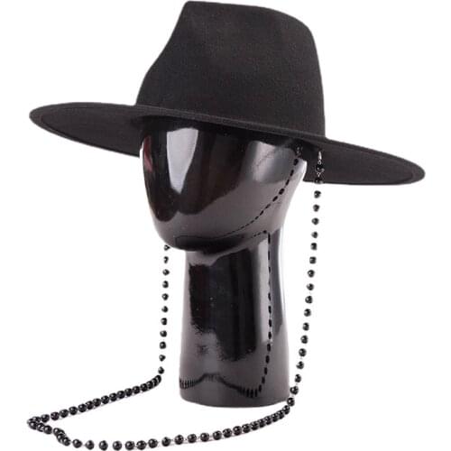 Fedora Hat for Women Men 100% Australian Wool Elegant Retro Jazz Felt Top Hat 9.5CM Wide Brim Church Derby Dress Hat