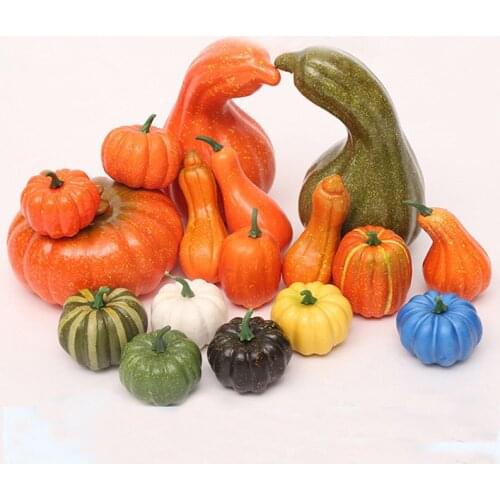 Fake Vegetable Pumpkin Simulation Halloween Artificial Pumpkin DIY Craft Home Party Wedding Decoration Props Pretend Play Food