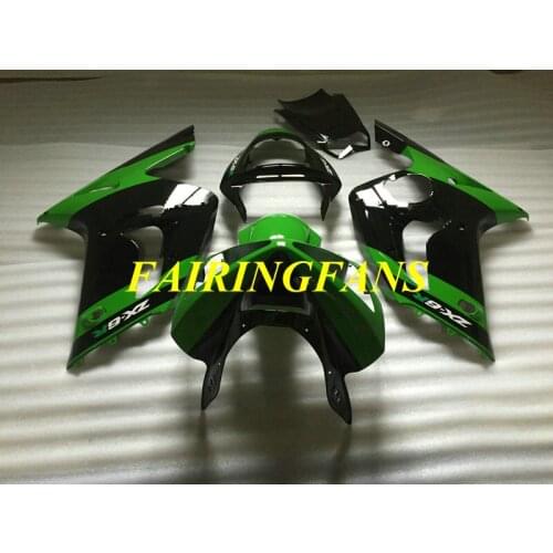 Injection mold Fairing Body kit for KAWASAKI Ninja ZX6R 636 03 04 ZX 6R 2003 2004 Green black Fairings bodywork+gifts KB31