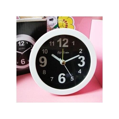 Circle shape fashion creative cute cartoon mute bell ring desk alarm clocks promotional gift table alarm clock with cheap price