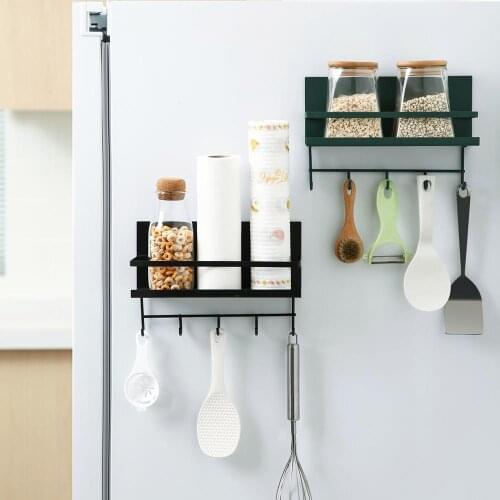 Kitchen Magnetic Storage Organizer Wall-Mounted Refrigerator Side Magnet Storage Racks Microwave Oven Side Rack