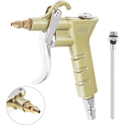 Spray Gun Mini Blowing Dust Gun Portable Air Tool with 7.5mm Air Inlet Port and 10cm Replacement Long Nozzle for Cleaning Dust