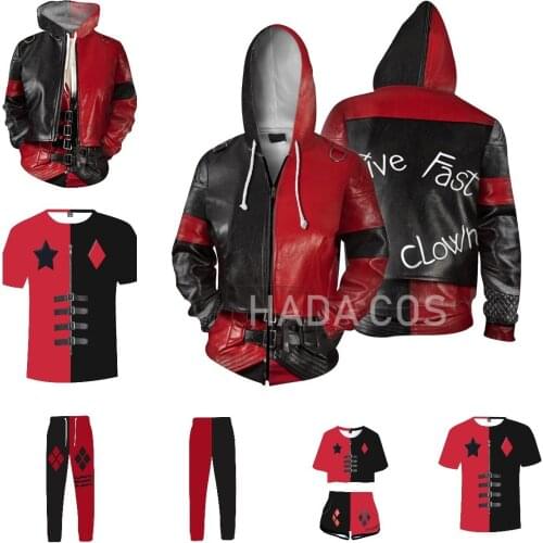 Fashion Cool Hoodies Sweatshirts Suicide Task Force X Squad 2 Harley Cos 3D Printed Sweater T-shirt Quinn Women Joker 2021 New