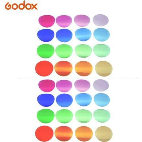 Godox V-11C Color Filters Kit in camera filters Camera Round Head Flashes 16 Different Colors * 2 for Godox V1 Series accessory