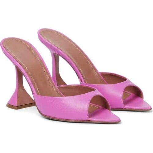 2021 New Pointed Fish Mouth Sandals, Fashionable Womens Shoes, Wine Glasses and Gold Slippers