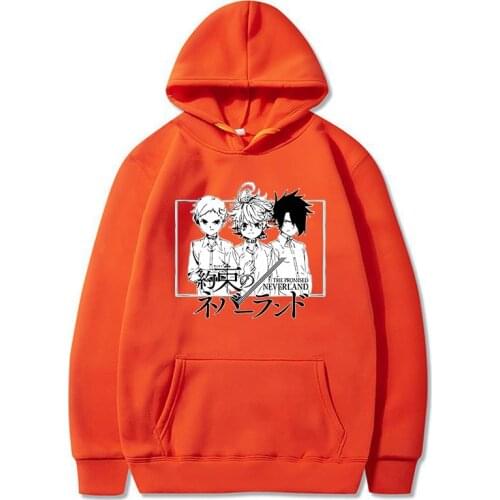 The Promised Neverland Graphics Hipster Men Pullover Hoodies Cool Ray Norman Emma Manga Fans Tops Size XS-4XL