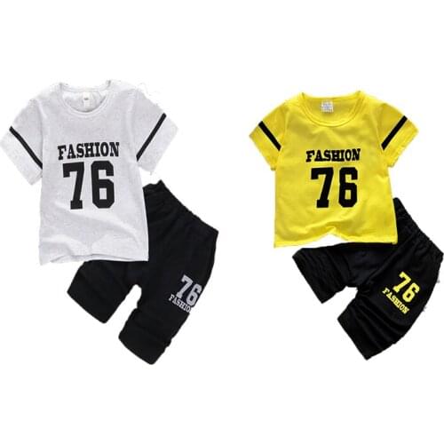 Boys Sports Clothes Set Suits Boys Number Pattern T-Shirt And Short Pants Clothes Summer Costumes Short 2pcs Suits Clothes