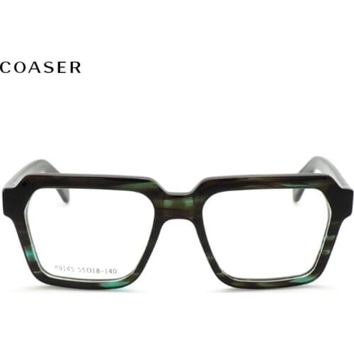 Trend Vintage Acetate Big Square Great Men Glasses Frame Women Optical Prescription Eyeglasses Wide Style Designer Eyewear