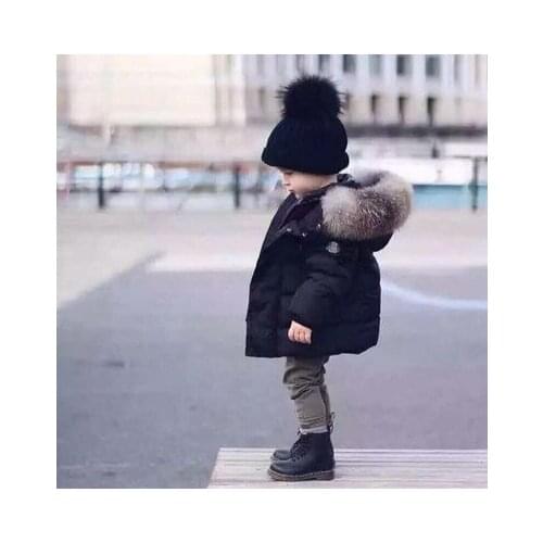 2-7 years old childrens clothing cotton winter new children large fur collar cotton boys and girls baby plug cotton down jacket
