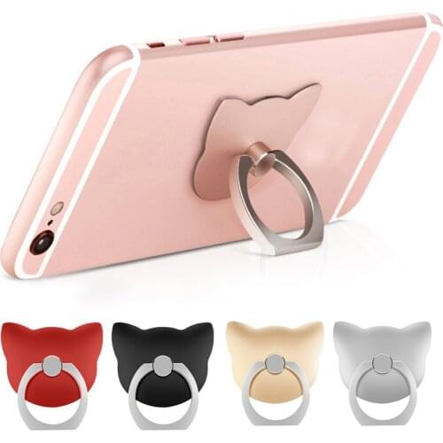 Finger Ring Mobile Phone Smartphone Stand Holder Cute Cat Finger Ring Stand Cartoon Ring Holder 360 Rotation Cell Phone Stand