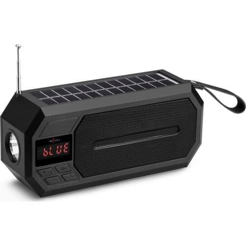 Portable Mini Bluetooth Speakers Solar Rechargeable led Torch Flashlight with FM Radio MP3 Player