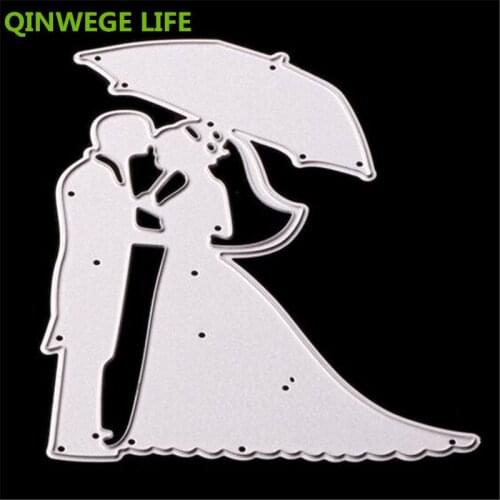 Bride Groom Under Umbrella Mr Mrs Cutting Dies For Scrapbooking Dies metal DIY Album Paper Card Decor Embossing Folder Craft