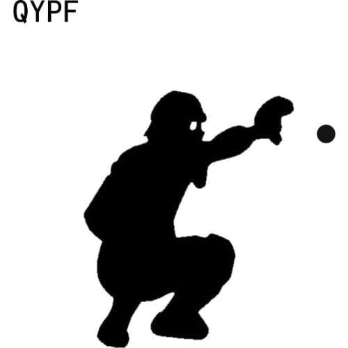 QYPF 11.8*12CM Lovely Cartoon Baseball Car Stickers Silhouette Vinyl C16-0608