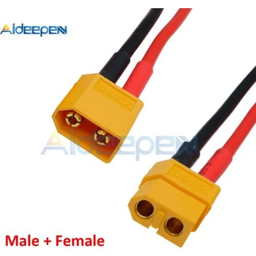 XT60 Connector Male Female W/Housing 10CM Silicon Wire 14AWG XT-60 Plug
