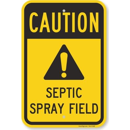 SmartSign "Caution Septic Spray Field" Sign | 12" x 8" Aluminum