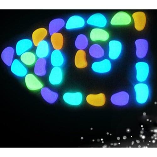 50 Glow Noctilucous Pebbles Stone Home Garden Walkway Aquarium Fish Tank Valentine The Garden Plant Path Will Shine Stone Decor