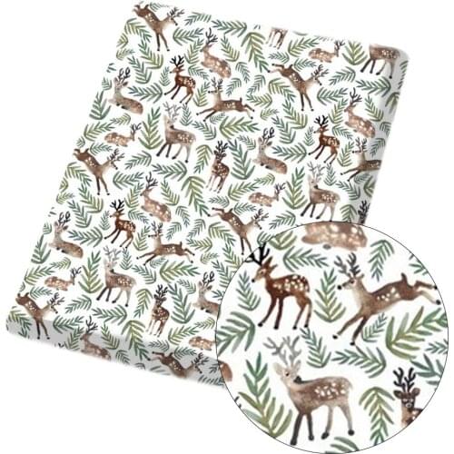 IBOWS Polyester Cotton Fabric Christmas Celebration Theme Cloth Fabric DIY Material Dress Home Textile Garments 45*150cm/pc