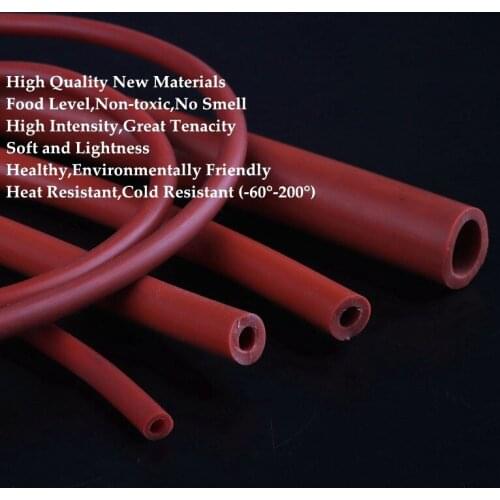 100cm I.D 2~32mm Hi-quality Rust Red Silicone Hose Flexible Silica Gel Pipe Aquarium Air Pump Hose Food Level Safety Soft Pipe