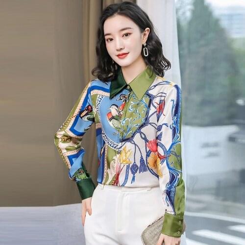2021 Autumn Fashion Floral Print Shirt Women Long Sleeve Chiffon Blouse Cardigan Clothes Plus Size S-2XL Tops Blusas Mujer