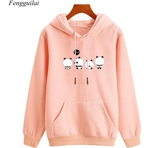 Print Hoodies Women Hooded Oversize Pullovers Harajuku Warm Kawaii Female Loose Streetwear Sweatshirts