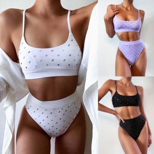 Tube Top Swimsuit Women Print Underwear 2-piece Set Bikini Push Up Swimsuit Beachwear Female Swimwear bikinis 2021 mujer