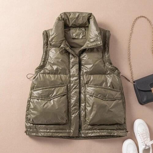 SEDUTMO Winter Oversize Duck Down Vest Women Ultra Light Casual Waistcoat Autumn Pocket Jacket Slim Parkas ED1494