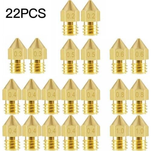 1 Set MK8 V6 Nozzle Head Printer Extruder for1.75mm A8 MK8 Creality CR-10 Ender 3 Ender 5 Nozzle Optional MK8 Makebot 3D Printer
