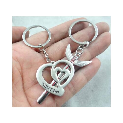 1 pairs wholesale Alloy key Arrow through the heart carving key chain car pendant key chain free shipping P10