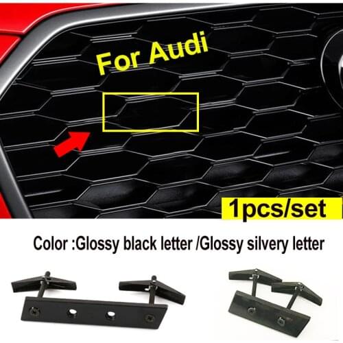1pcs Car Front Head Grille Emblem Car Logo Letter Number Bracket Sticker Honeycomb Net S3 S4 S5 S6 S7 S8 Series Car Accessories