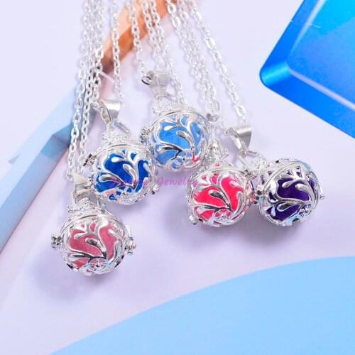 10Pcs 16mm Felt Balls Hollow Cage Aroma Diffuser Essential Oil Diffuser Necklaces For Perfume Necklace Jewelry Gift