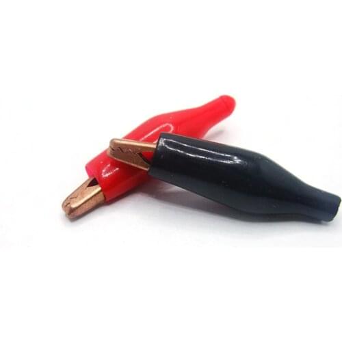 20pcs28MM Metal Alligator Clip G98 Crocodile Electrical Clamp Testing Probe Meter Black Red with Plastic Boot Car Auto Battery
