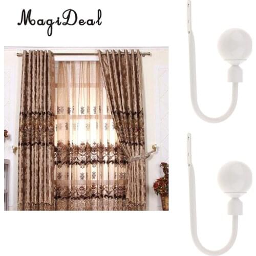 2x Metal Ball Curtain Hooks Window Drapery Holder Tieback Holdback Hanger for Home Decor