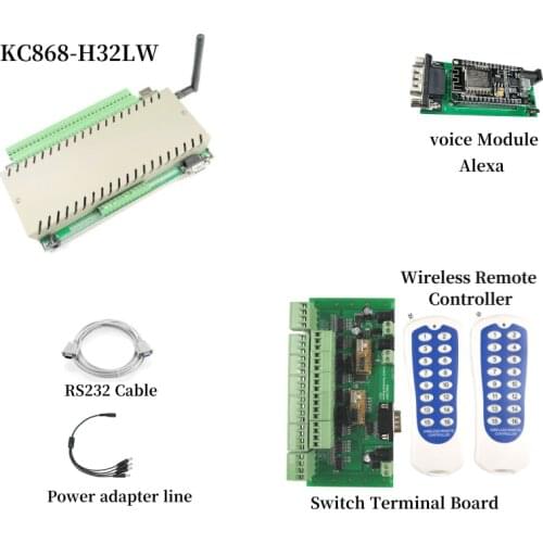 32 Channels WIFI relay controller support Manual switch board and google voice control