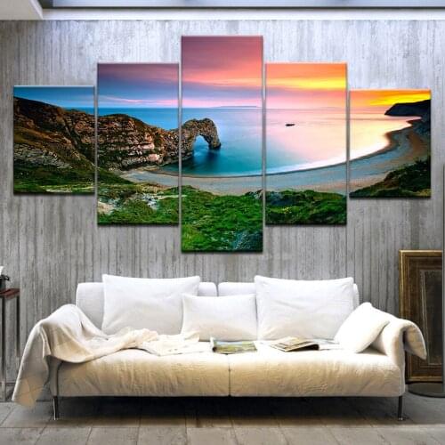 5 Panel/pieces HD Print durdle door Landscape wall posters Print On Canvas Art Painting For home living room decoration