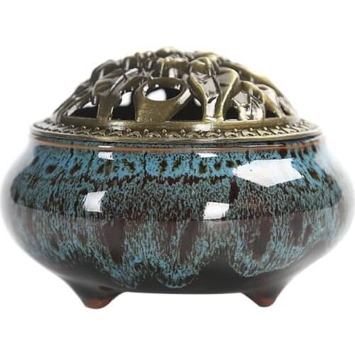60% Hot Sale Vintage Ceramic Incense Burner Holder Meditation Buddhist Zen Censer Home Decor