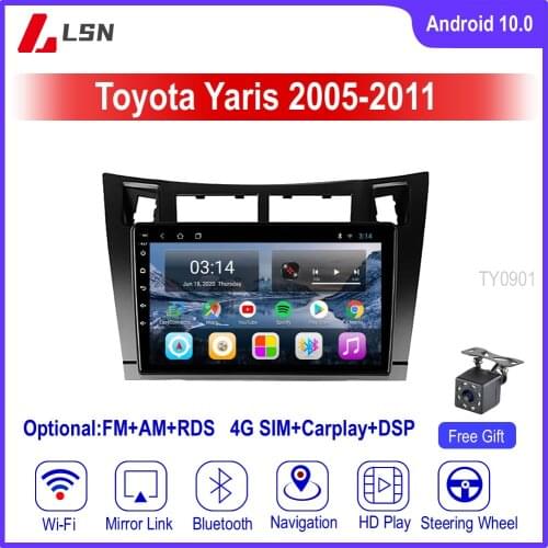 9" Android 10 For TOYOTA YARIS 2005,2006,2007,2008,,2009,2010,2011 Multimedia Video GPS Navigation Car Radio Player Navi Auto