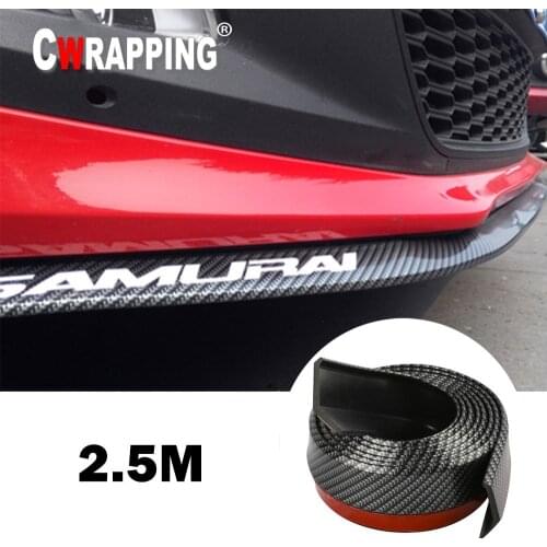 Car Universal Front Bumper Lip Carbon Fiber Rubber Splitter Chin Spoiler side Skirt Rubber Anti Scratch Protector Body Kit Trim