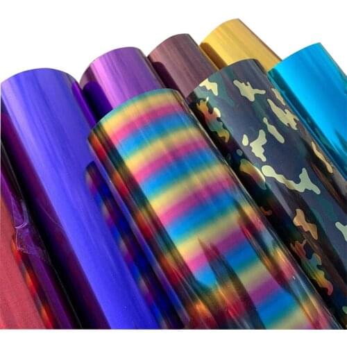 Free shipping wholesale 1 sheet 10"x40"(25cmx100cm) metallic Heat Transfer Vinyl roll sheets Camouflage Iron on Film HTV T shirt