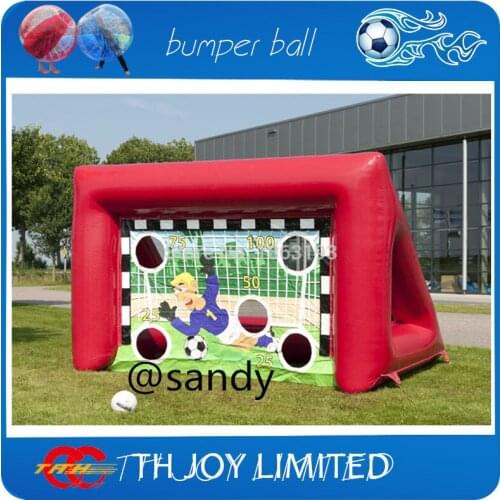 Free air ship to door,4mW*2mD inflatable safe soccer game /inflatable football toss/ inflatable football throwing games
