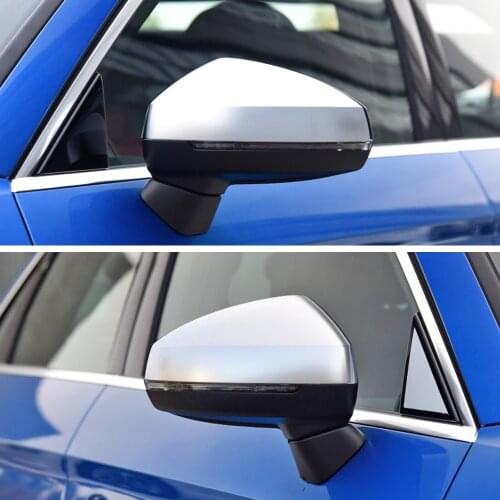 Car Mirror Cover For Audi A3 S3 8v 2013- 2019 Matte Chrome Silver Rearview Mirror Cover Protection Cap Car Styling