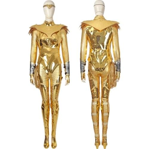 Halloween Diana Prince Cosplay Wonder Girl Costume Adult Women Golden Battle Clothes Outfit Party Full Props Suit With Shoes
