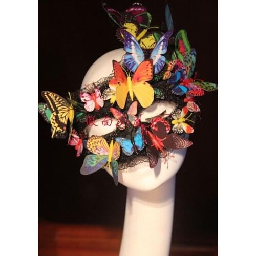 Halloween Party Masquerade Mask Butterfly Flower Beauty Party Mask Show Catwalk Photography Mask