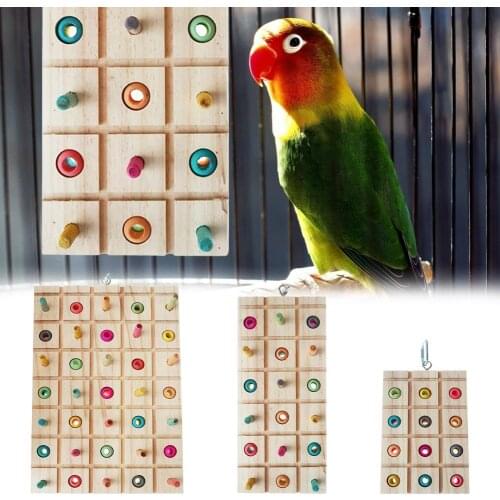 Parrot Chewing Toys Double-sided Hanging Birds Molar Board Intelligence Training Chew Puzzle Toy Pet Educational Toy