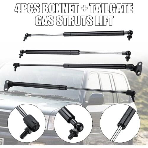 2Pair Bonnet + Tailgate Gas Struts Lift for Toyota Land Cruiser 100 Series 98-07 Steel Front Length 46cm Tailgate Length 55cm