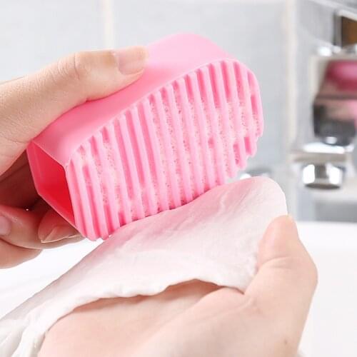 Mini Handheld Silicone Washboard Laundry Brush Household Mini Laundry Board Candy Color Non-slip Cleaning Scrubbing Tool