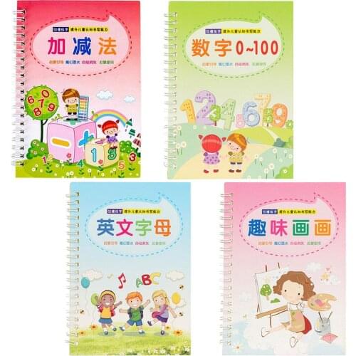 Reusable Children 3D Copybook For Calligraphy Numbers 0-10 Handwriting Books Learning Math Writing Practice Book For kids Toys